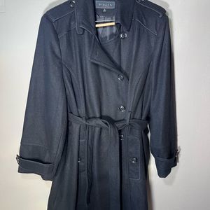 Long Peacoat Style sz 3X Giacca Gallery woman  Black wool blend